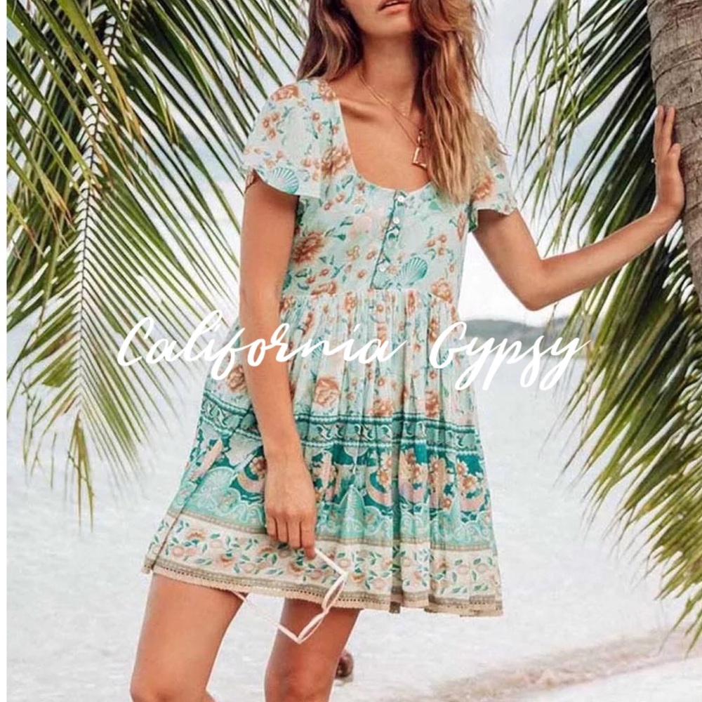 LAST ONE๐Seashell Floral Mini Dress - Picture 9 of 11